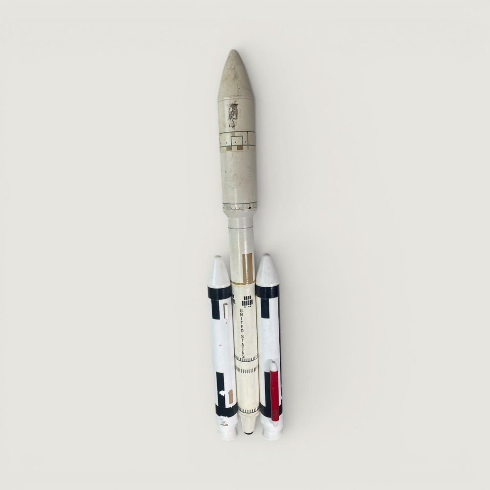 Vintage United States Space Rocket Model Style Collectible White Black Red